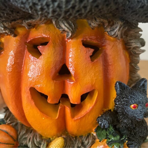 Vtg Pacific Rim Halloween Pumpkin Light-Up Ceramic Figure Black Cat Ghost Bat - Picture 7 of 12